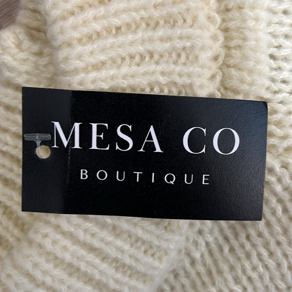 NWT New In Women's Sweater Size L Cream Chunky Textured Puff Sleeves Winter Ski - Picture 7 of 15